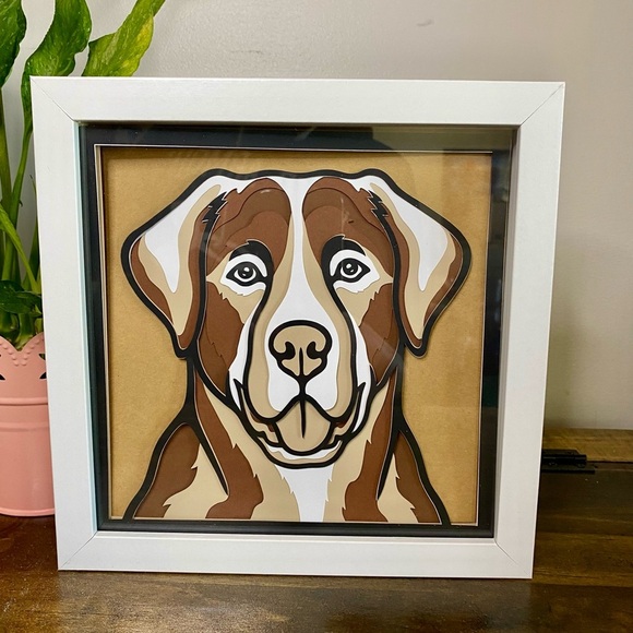 3D Brown Labrador Dog Shadowbox - Picture 5 of 8